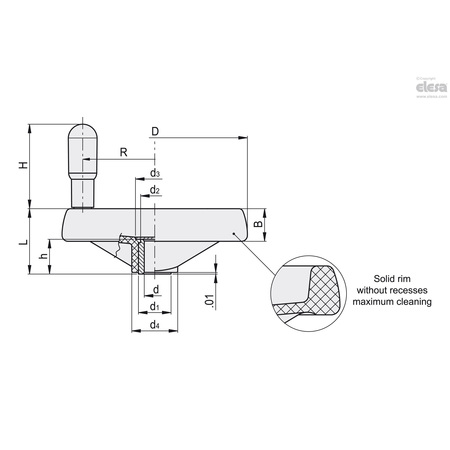 Elesa Revolving handle, VRTP.200-P+I-SST-5/8 VRTP-P+I-SST (inch sizes)